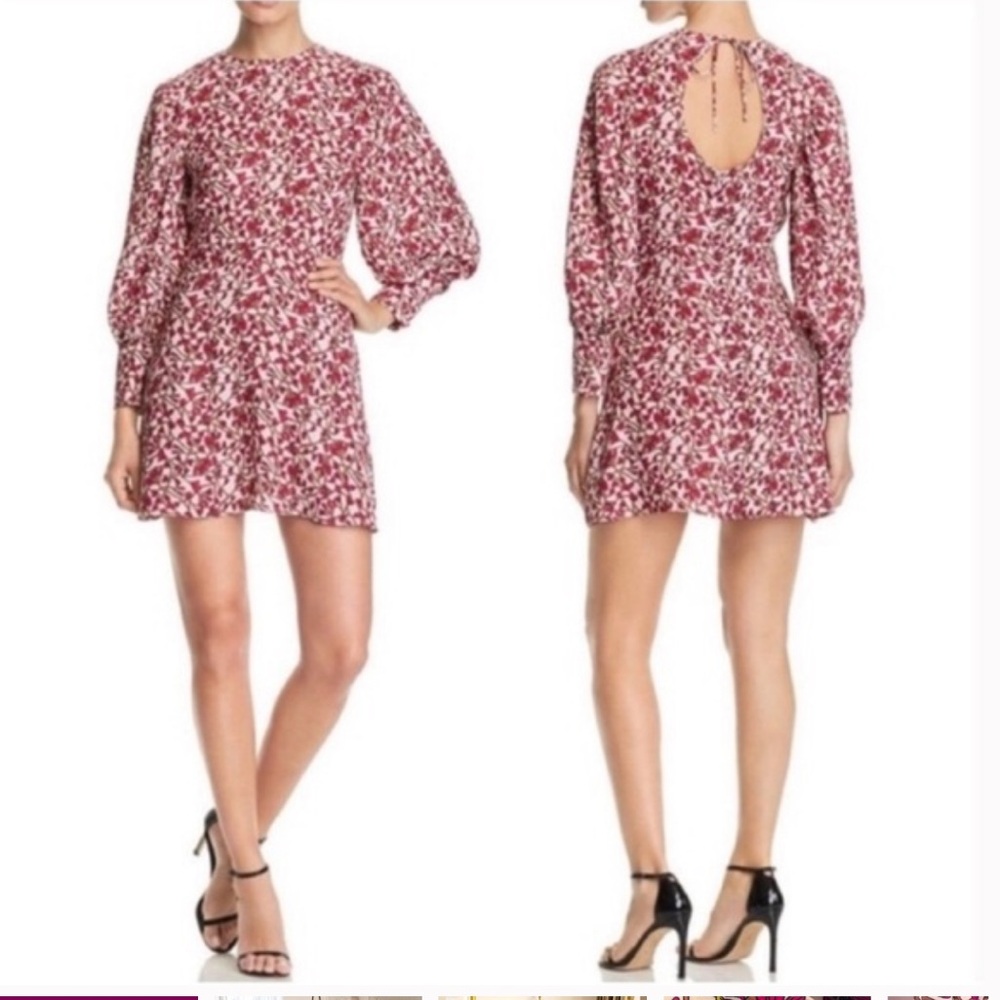 Jay Godfrey Womens Pink Floral Bishop Sleeves Dress 4